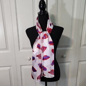 Vintage Red Hat Society White Scarf Red & Purple Feathered Retro Classic Elegant
